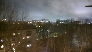 Вид на ночной Днепропетровск из окна